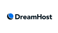 DreamHost logo with hosting services offering fast performance and reliable support